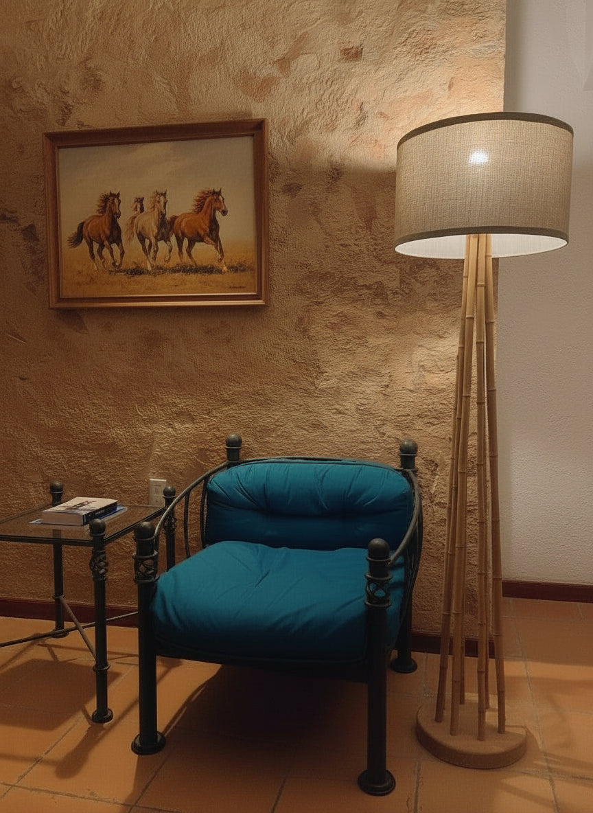 Lámpara de pie de Bambú