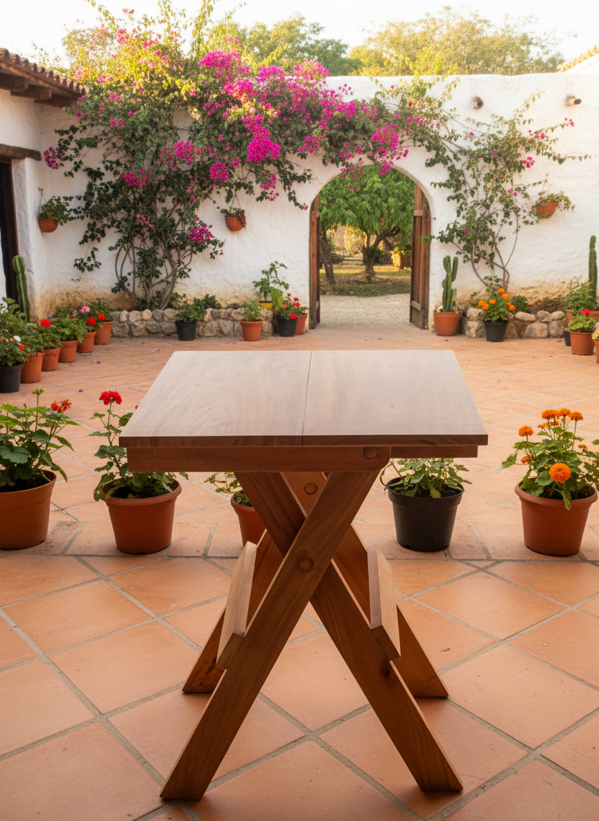 Mesa plegable de madera de cedro rojo