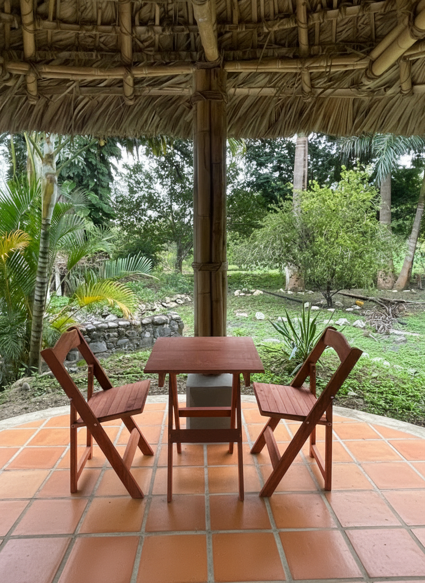 Mesa plegable de madera de cedro rojo