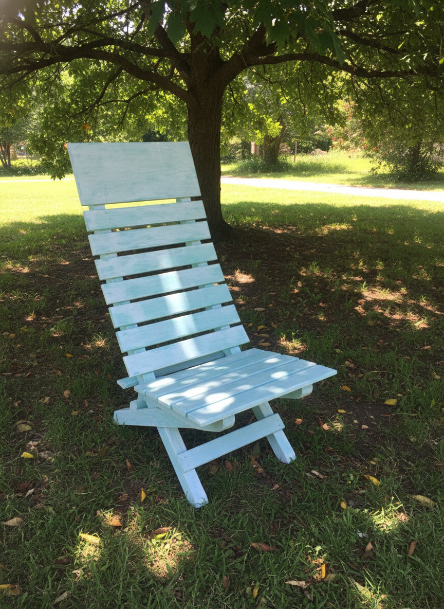 Poltrona plegable de madera en cedro rojo y rosado
