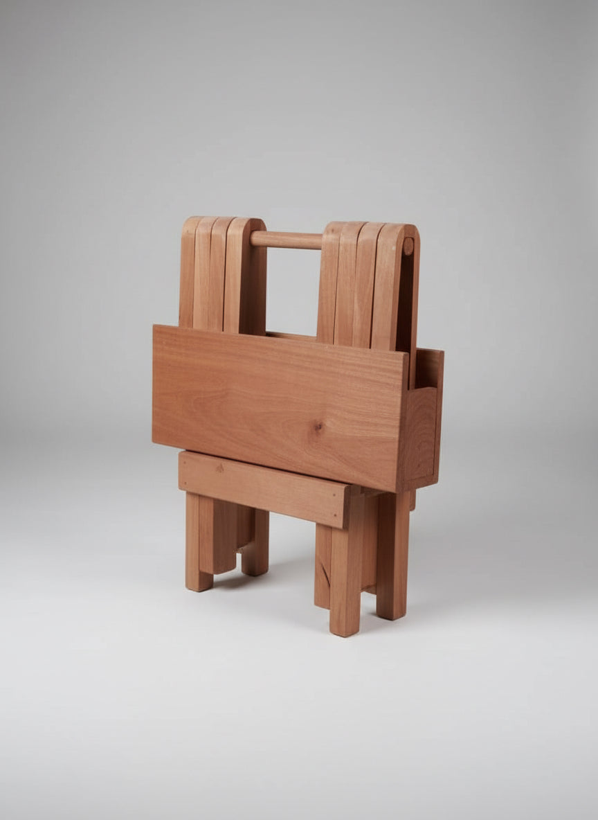 Banquito o mesita plegable de cedro rojo