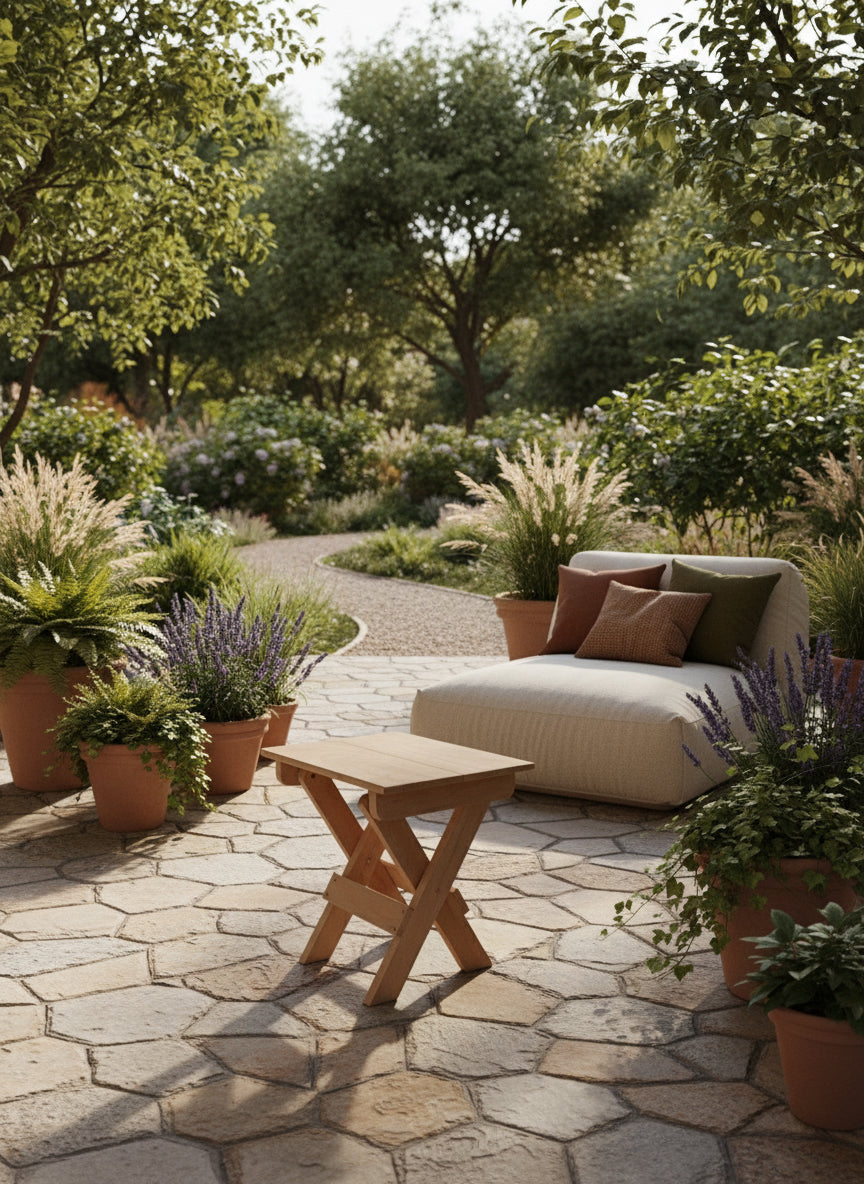 Banquito o mesita plegable de cedro rojo