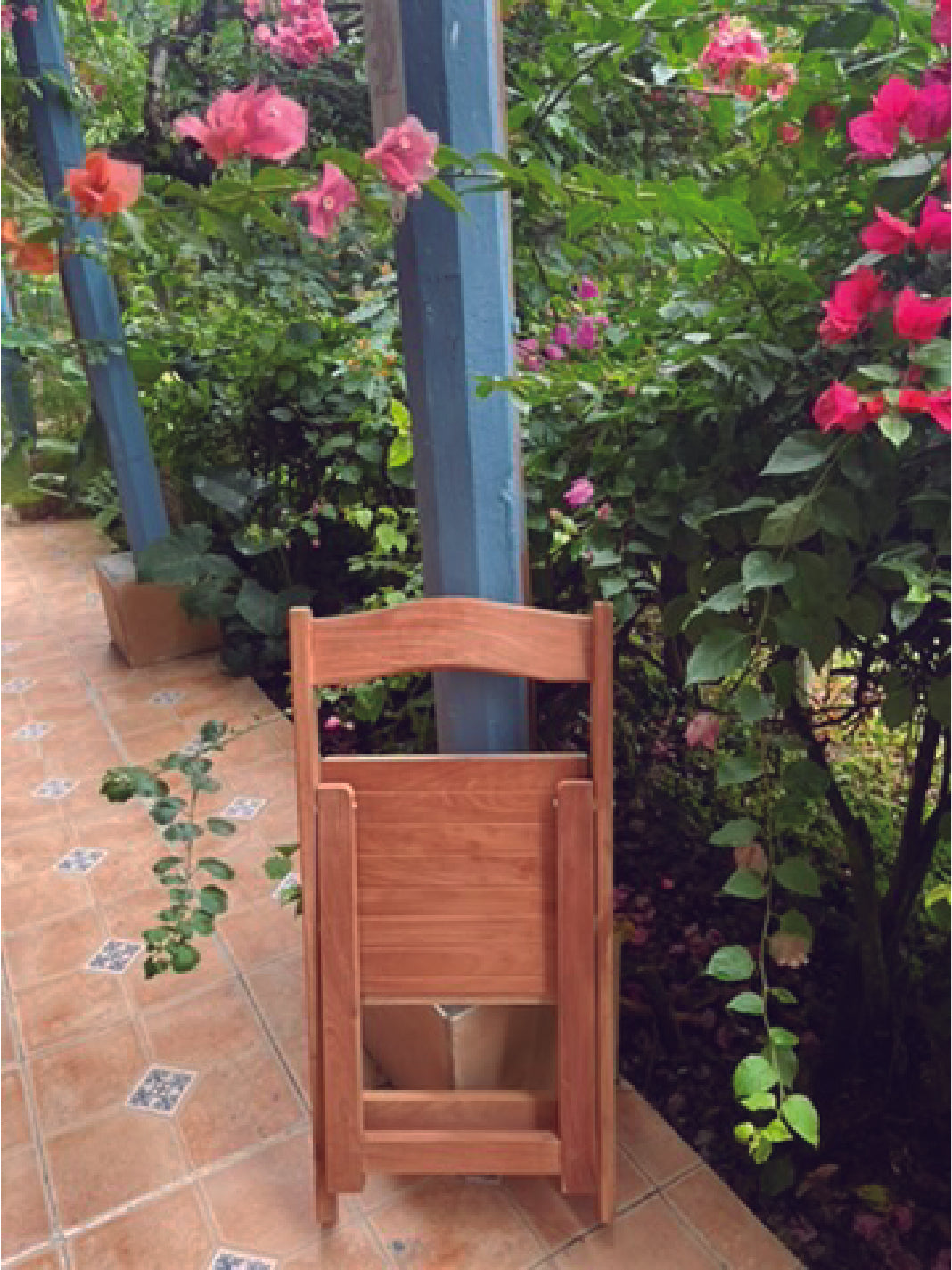 Silla plegable de madera de cedro rojo